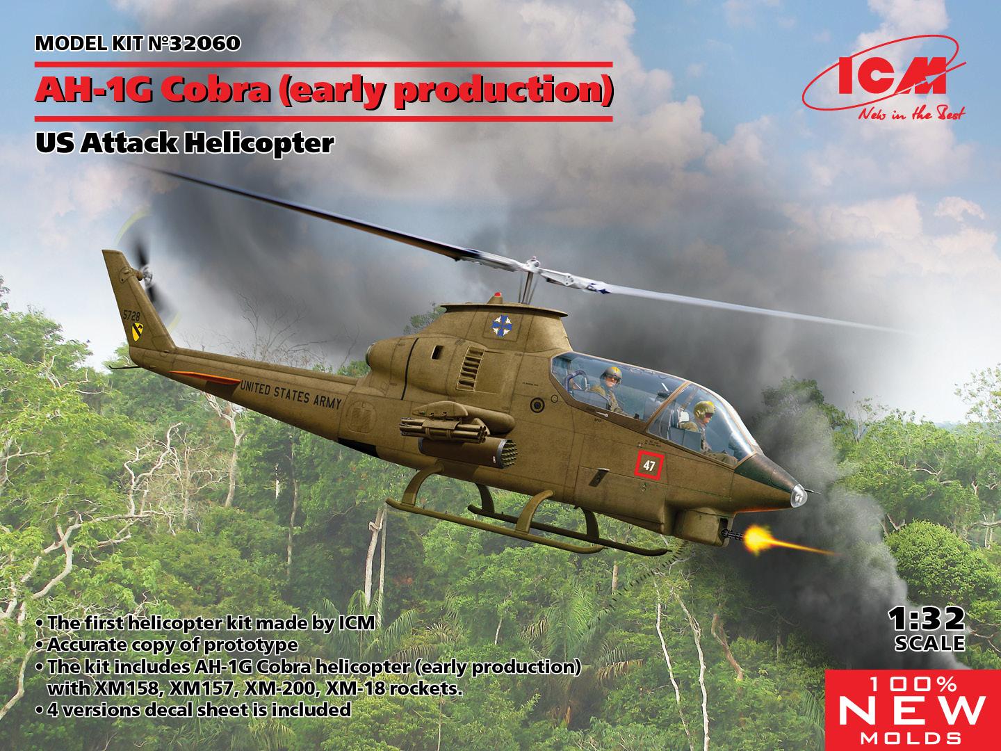 32060 Американский ударный вертолет AH-1G “Cobra” (Кобра) (раннего производства) ICM